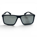 The ‘Axiom’ Rectangle Sunglasses | Light Black