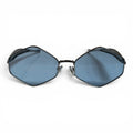 The ‘Prism’ Hexagonal Sunglasses | Silver & Blue