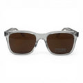 The ‘Veyra’ Bold Rectangle Sunglasses | Clear & Brown