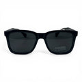 The ‘Veyra’ Bold Rectangle Sunglasses | Black & Dark Gray