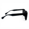 The ‘Veyra’ Bold Rectangle Sunglasses | Black & Dark Gray