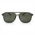 The ‘Kairo’ Keyhole Rectangle Sunglasses | Olive Transparent & Green Gray
