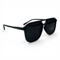 The ‘Kairo’ Keyhole Rectangle Sunglasses | Black & Dark Gray