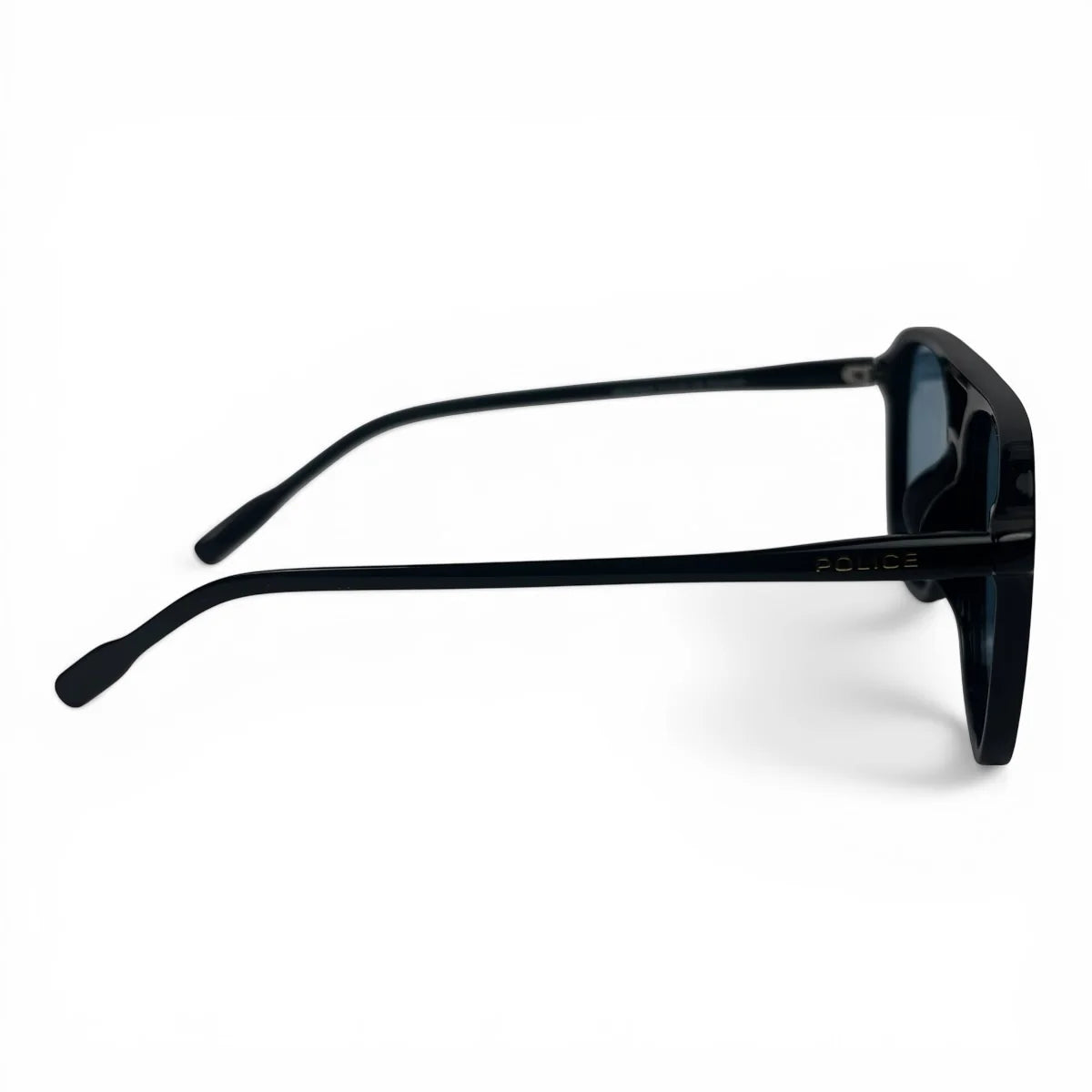 The Kairo keyhole rectangle sunglasses in Black and Blue Gradient, side profile view