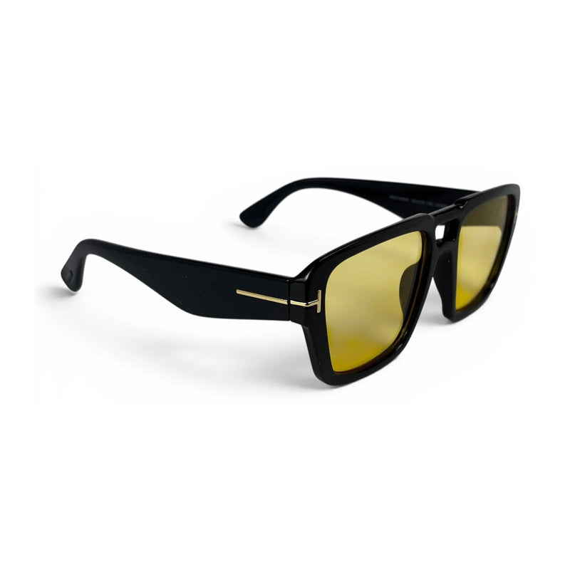 The ‘Atlas’ Bold Square Sunglasses | Black & Yellow