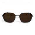 The ‘Aurel’ Geometric Sunglasses | Black / Silver / Brown