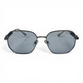 The ‘Aurel’ Geometric Sunglasses | Black / Silver / Light Blue