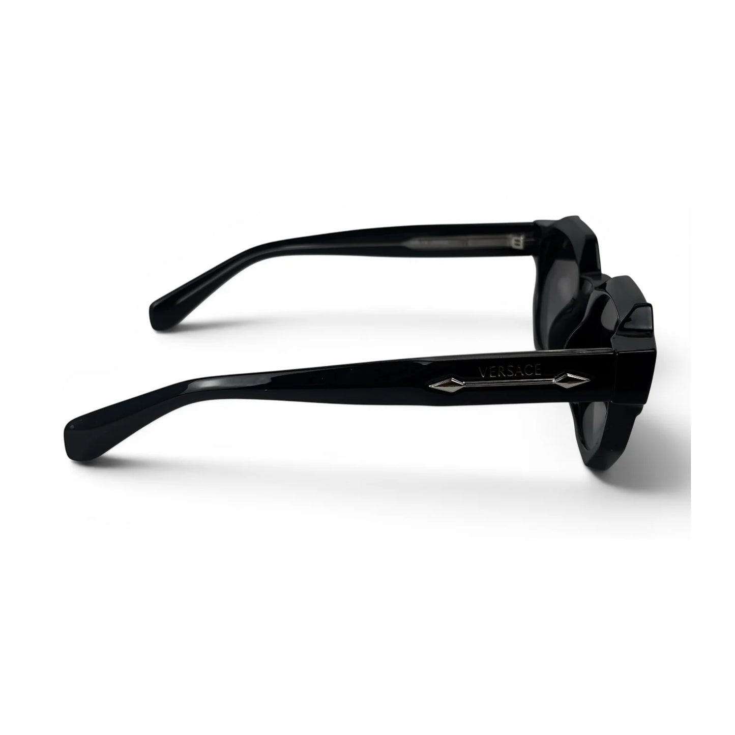 Black chunky octagon sunglasses, side view