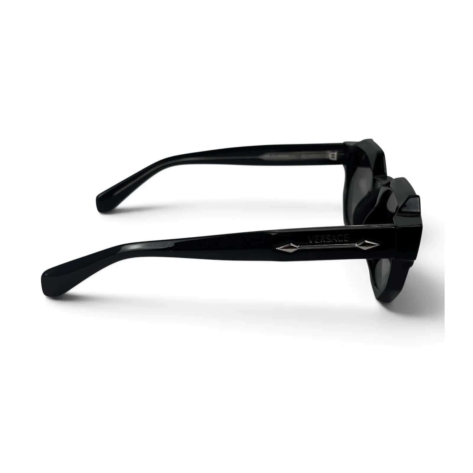 Black chunky octagon sunglasses, side view
