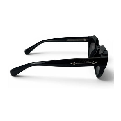 Black chunky octagon sunglasses, side view