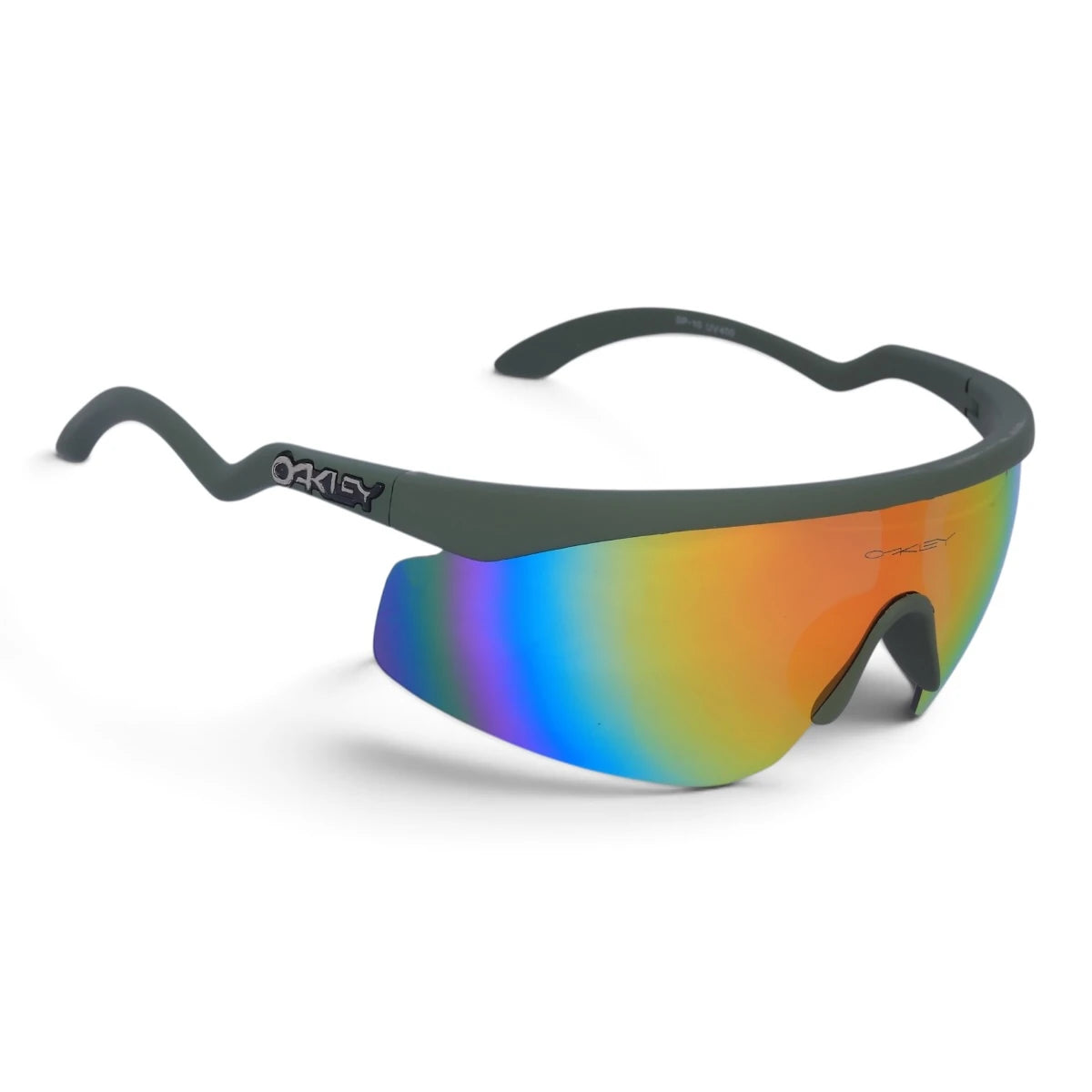 U&EYE Contour green frame orange lens sport shield sunglasses product image 2