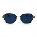 The ‘Facet’ Geometric Sunglasses | Gold / Black / Blue