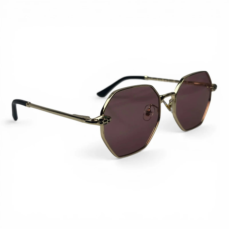 The ‘Facet’ Geometric Sunglasses | Gold / Black / Rose