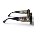 The ‘Filigree’ Oversized Round Sunglasses | Black Gold & Brown