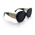 The ‘Filigree’ Oversized Round Sunglasses | Black Gold & Dark Gray