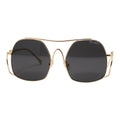 The ‘Solene’ Oversized Square Sunglasses | Black & Gold