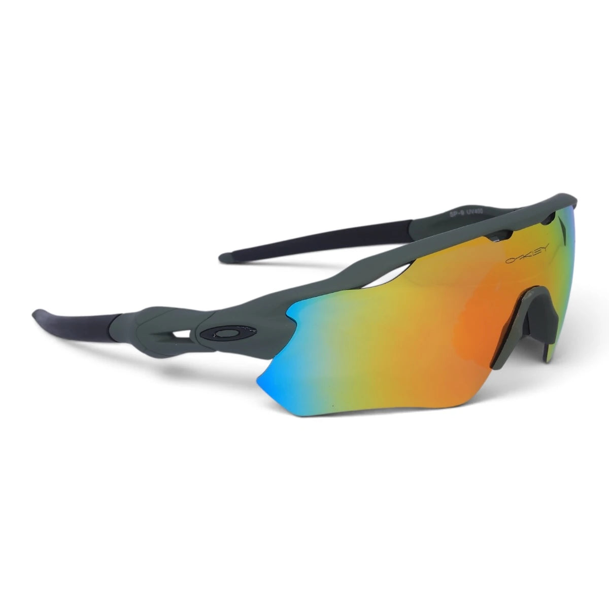 U&EYE Grit green frame red yellow mirror lens sport wrap sunglasses product image 2