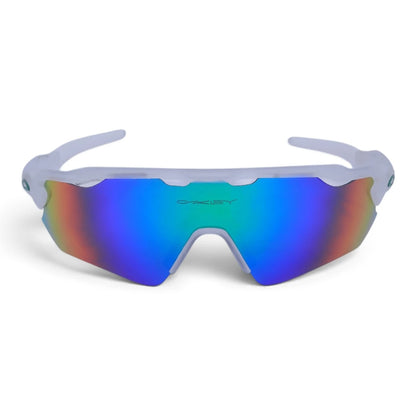 U&EYE Grit white frame blue purple mirror lens sport wrap sunglasses product image 1