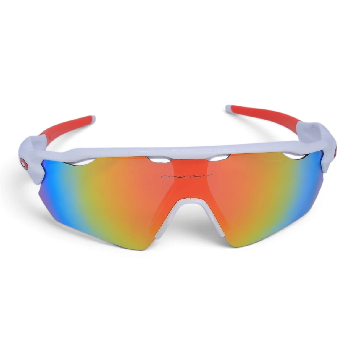 U&EYE Grit white frame red yellow mirror lens sport wrap sunglasses product image 1