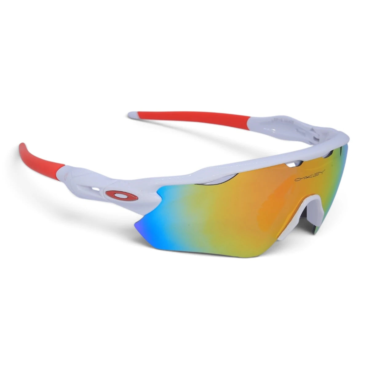U&EYE Grit white frame red yellow mirror lens sport wrap sunglasses product image 2
