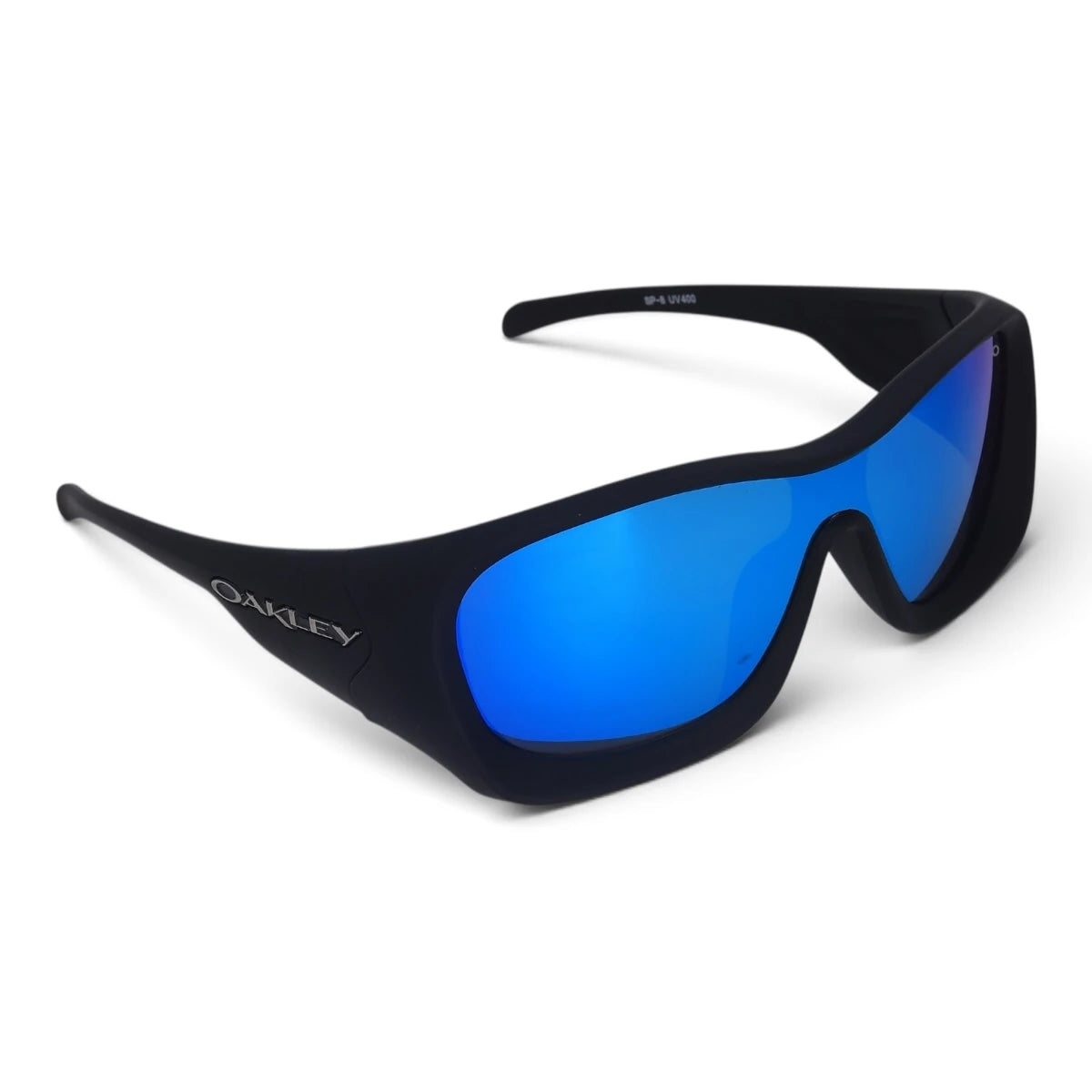 U&EYE Harbor black frame blue lens sport wrap sunglasses product image 2