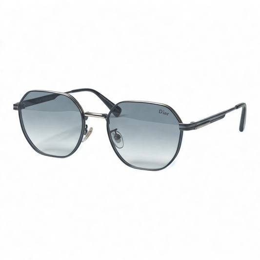 The 'Horizon' Geometric Sunglasses | Gunmetal & Blue Fade | UV400
