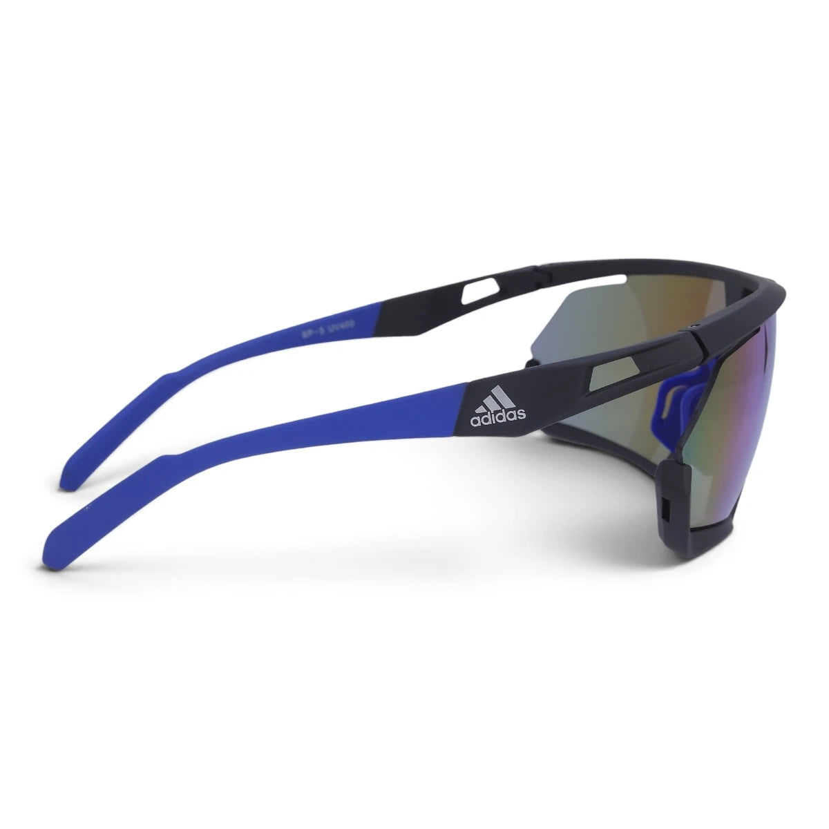 U&EYE Keystone black frame blue lens angular shield sunglasses product image 3