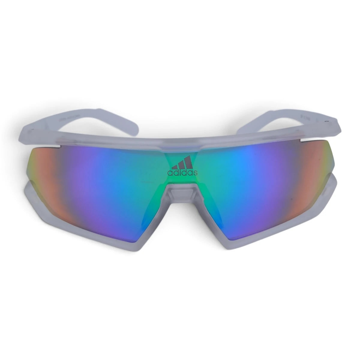 U&EYE Keystone clear frame blue lens angular shield sunglasses product image 1