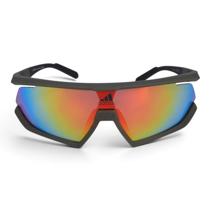 U&EYE Keystone green frame orange lens angular shield sunglasses product image 1