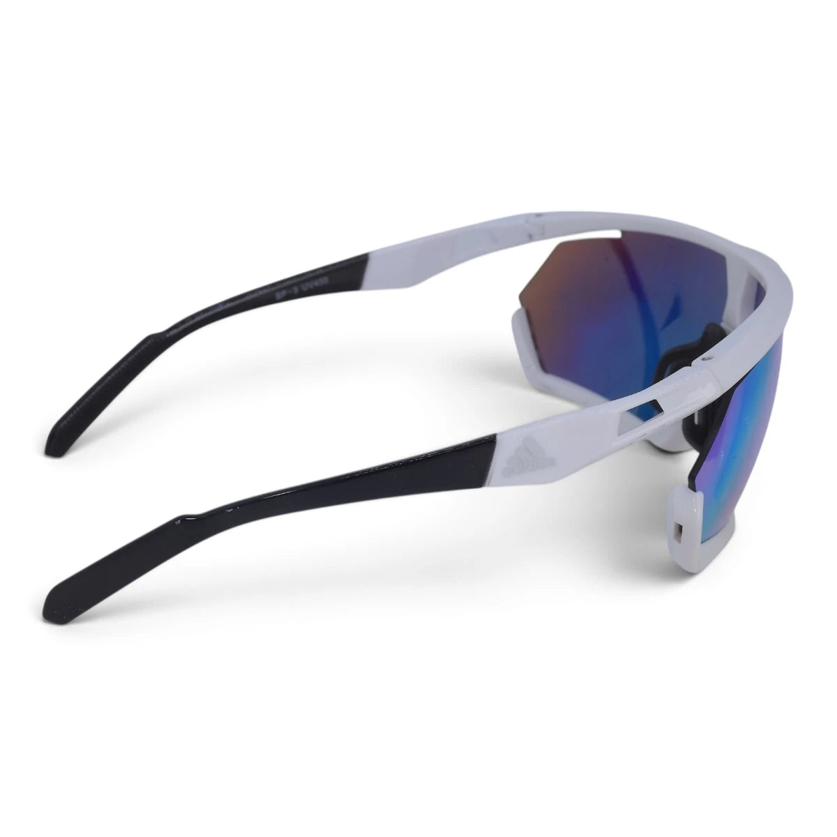 U&EYE Keystone white frame orange lens angular shield sunglasses product image 3