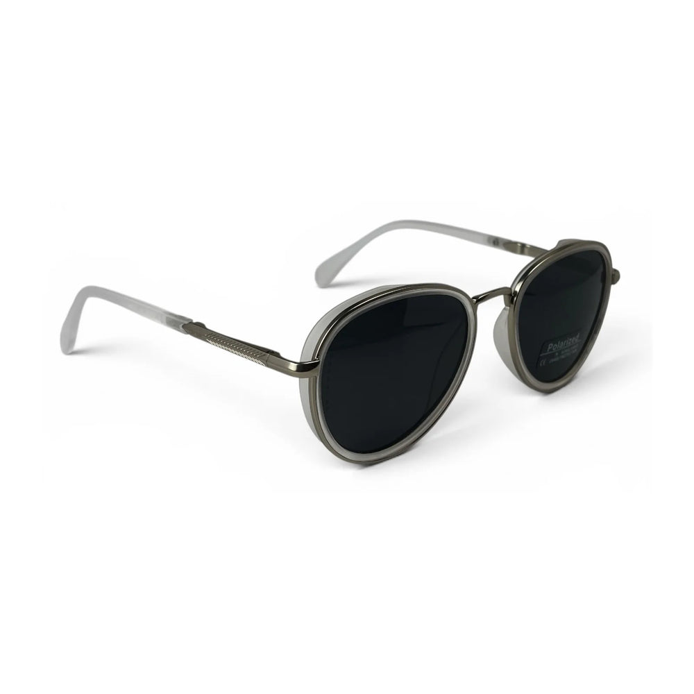 The ‘Lumen’ Round Sunglasses | Crystal Clear & Black