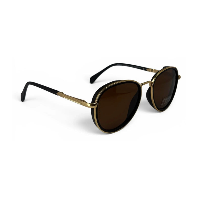 The ‘Lumen’ Round Sunglasses | Gold & Brown