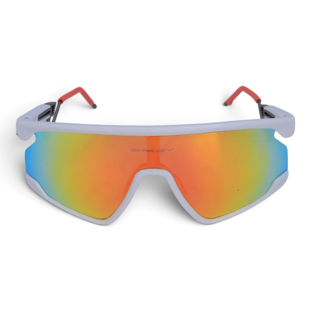 U&EYE Meridian white frame orange lens sport shield sunglasses product image 1
