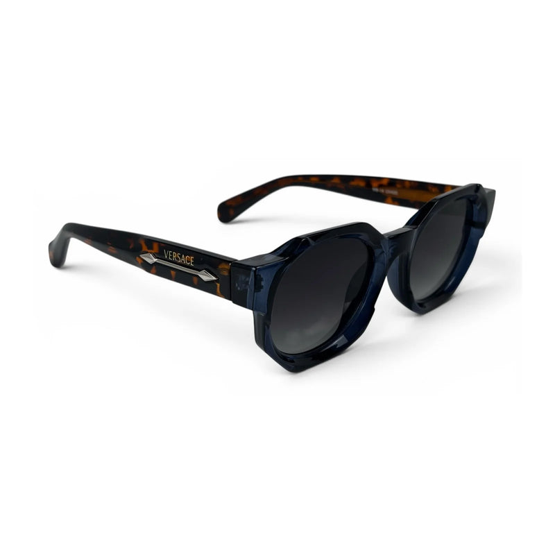 The ‘Monolith’ Chunky Octagon Sunglasses | Navy Tortoise & Gradient Gray