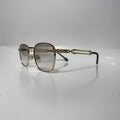 The ‘Mounir’ Rectangle Sunglasses | Transparent & Gold