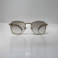 The ‘Mounir’ Rectangle Sunglasses | Transparent & Gold