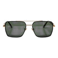 The Sovereign Geometric Sunglasses | 18K Gold & Forest Green