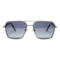 The Sovereign Geometric Sunglasses | Chrome & Midnight Blue