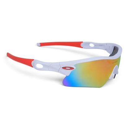 U&EYE Tandem white frame orange lens sport shield sunglasses product image 2