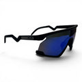 The ‘Aero’ Sport Shield Sunglasses | Black Blue Purple Mirror