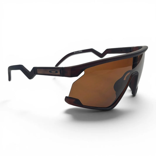 The Aero Sport Shield sunglasses in Brown with Brown lenses, straight front view