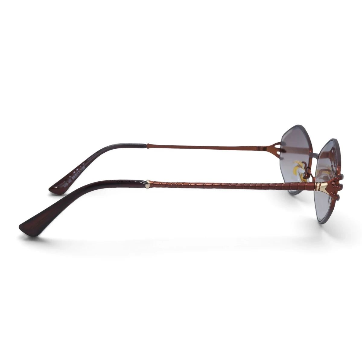 U&EYE The Amaris small oval sunglasses in Burgundy / Brown Gradient — side view
