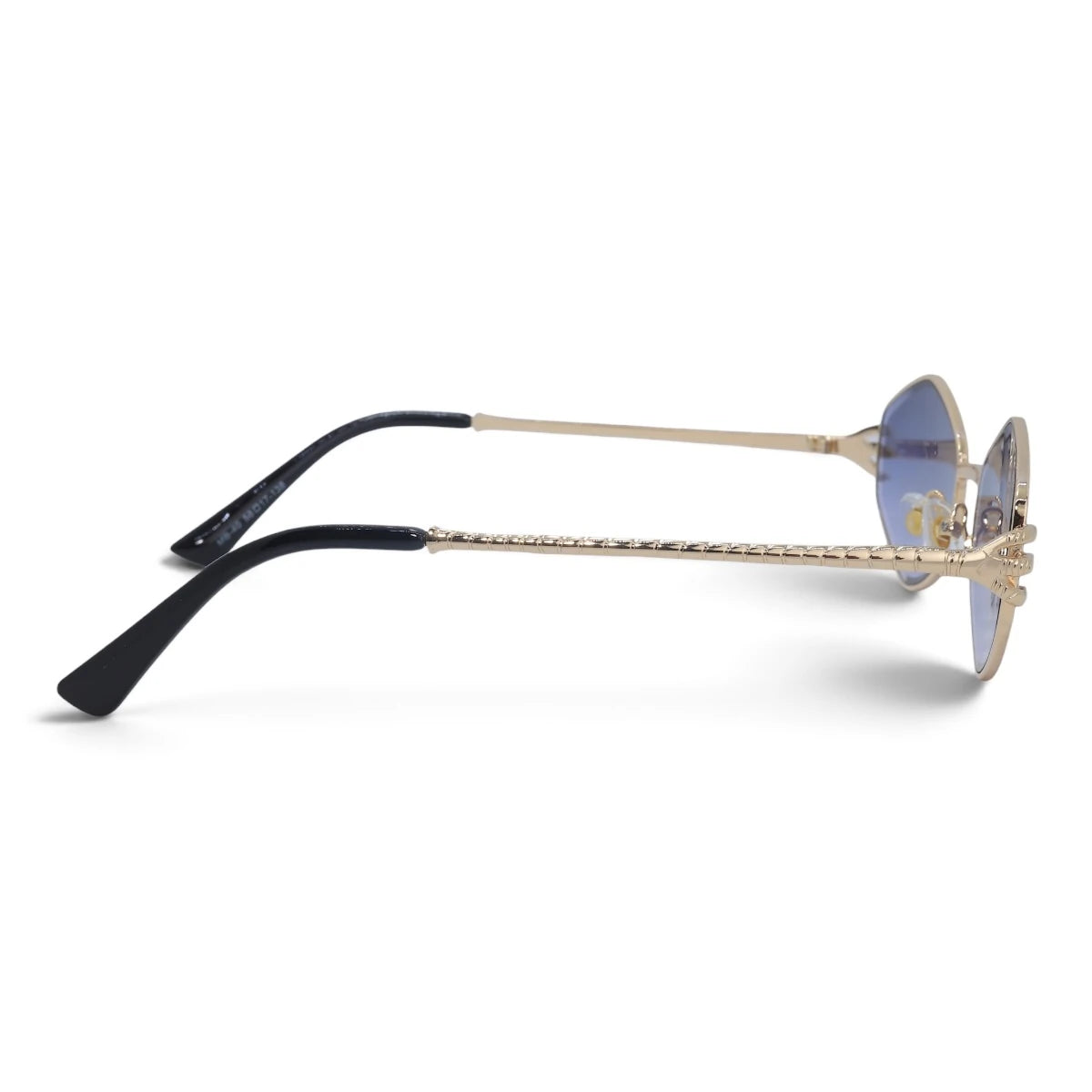U&EYE The Amaris small oval sunglasses in Gold / Violet-Blue Gradient — side view
