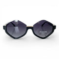 The ‘Apex’ Compact Semi-Rimless Geometric Sunglasses | Midnight Black | Polarized