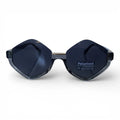 The ‘Apex’ Compact Semi-Rimless Geometric Sunglasses | Smoke Crystal Marble | Polarized