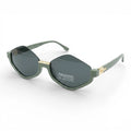 The ‘Apex’ Compact Semi-Rimless Geometric Sunglasses | Sage Green | Polarized