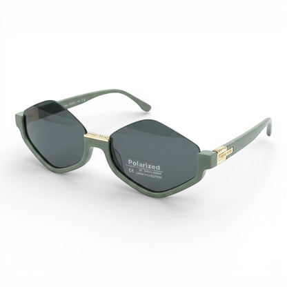 The ‘Apex’ Geometric Sunglasses | Sage Green | Polarized