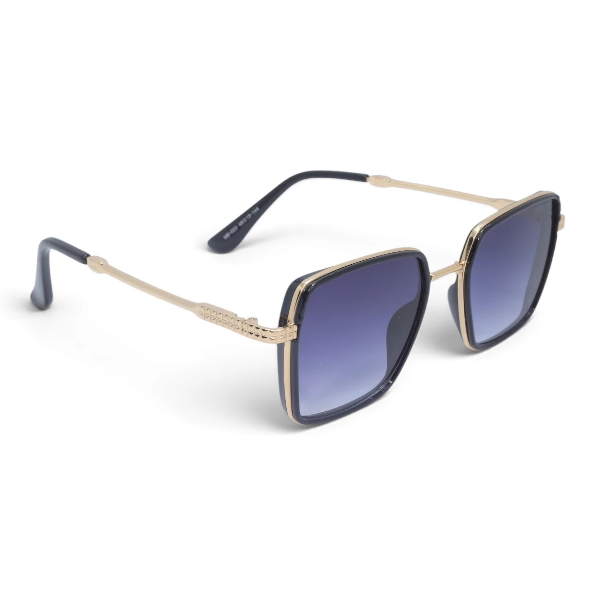 U&EYE The Arden rounded square sunglasses in Gold / Violet-Blue Gradient — angled view