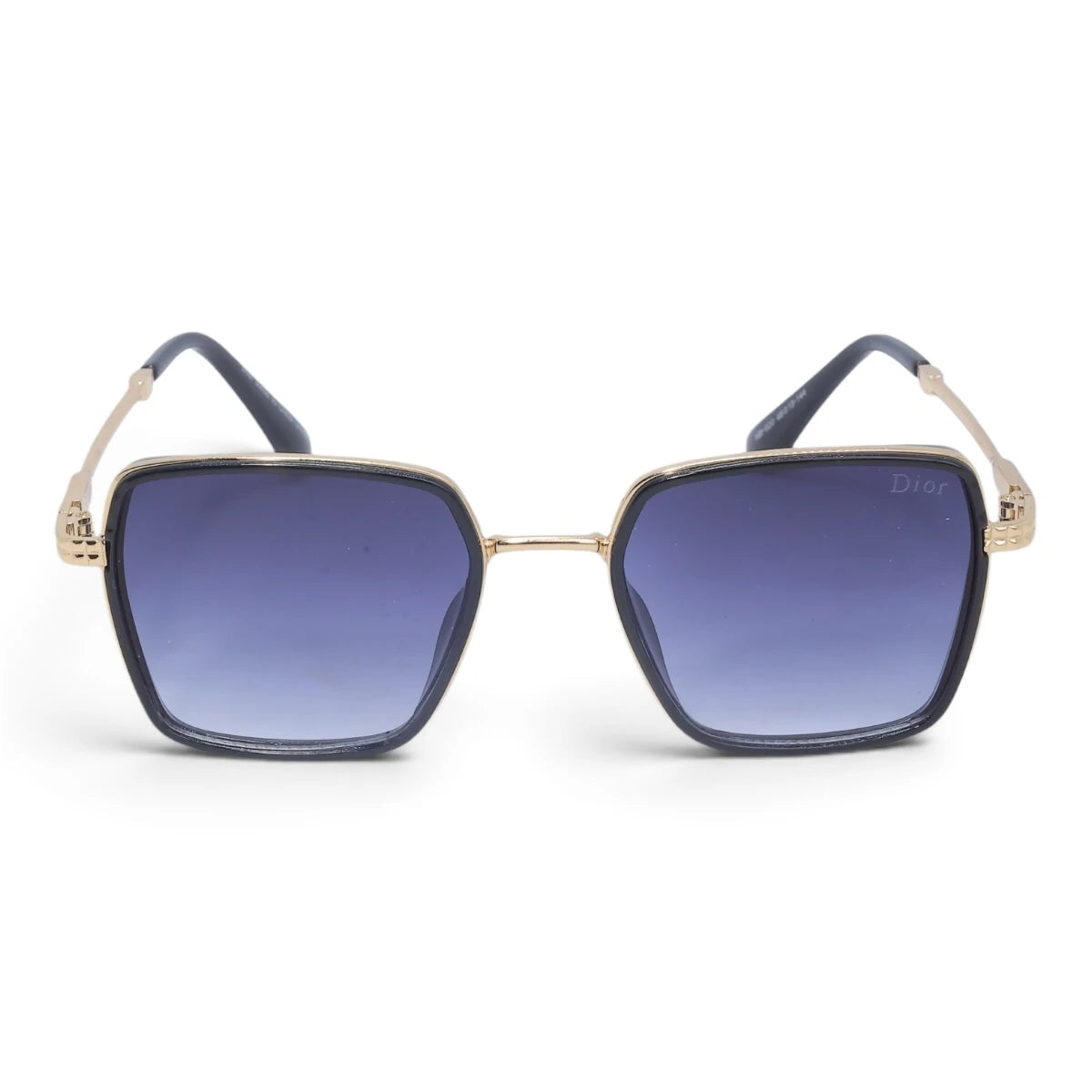 U&EYE The Arden rounded square sunglasses in Gold / Violet-Blue Gradient — front view