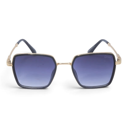 U&EYE The Arden rounded square sunglasses in Gold / Violet-Blue Gradient — front view